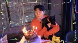 김다예♥ 박수홍, 법정 공방 속에도 반려묘 다홍이와 활짝...행복한 생일