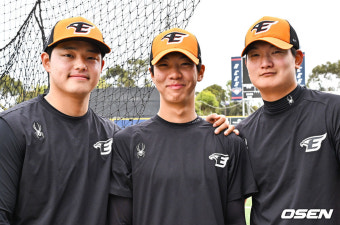 [사진]문동주-황준서-김서현,'한화 마운드 황금 라인'