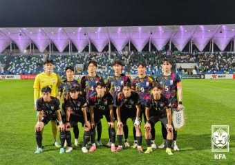 '황선홍 부재중' 올림픽 대표팀, 사우디 1-0 잡고 결승 진출...엄지성·배준호 결승골 합작