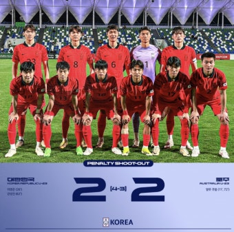 '황선홍 감독 잠시 부재' 올림픽대표팀, WAFF 결승 호주전 후반 2-2→승부차기 승리! 우승 쾌거