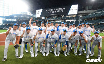 [사진]한일 드림 플레이어즈 게임 선수단,'경기 활약 기대해주세요'