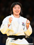 [사진]한국 유도 허미미, '파리올림픽 결승 진출 미소'