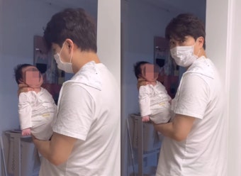 박수홍, 집에서도 마스크 끼고 육아..생후 1개월 딸 '애지중지' [SHOT!]