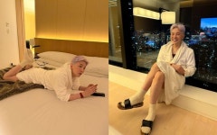 목욕 가운만 입고 요염한 자태…지드래곤, 호텔에서 여유로운 시간