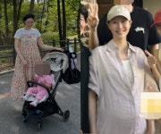 '둘째 임신' 이유영, 9월 출산 만삭 몸 '외출'..가려지지 않는 D라인