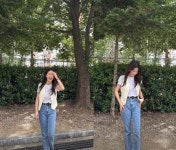 김준호가 찍어 줬나..'임신' 김지민, 뱃속 두룹이와 여름 날씨 만끽 “D라인은 아직”