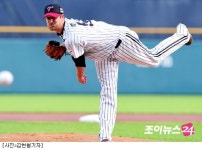 주키치, '아깝다 퍼펙트~'···LG, 한화 8-0 완파 연패 탈출