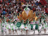 [MD포토] 올림픽 개막식, 화려한 연꽃 둥지를 튼 中가무단