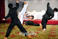 [MD포토] 이것이 화려한 태권도 발차기! (더킥 제작보고회)
