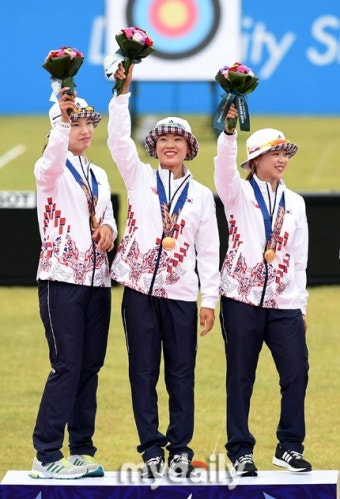 [MD포토] 위풍당당 여자 양궁대표팀, 금메달은 우리꺼