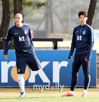 [MD포토] 차두리-손흥민 '은퇴경기 앞두고 아쉬움 가득한 표정들'