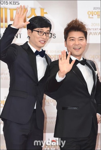 [MD포토] 유재석-전현무, '넘치는 달달케미'