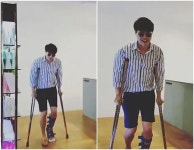 남희석, 나 땜에 재입장 하는 목발 짚은 박수홍 형~고생 많네
