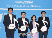 [MD포토] 지니뮤직 1등을 위해 뭉쳤다