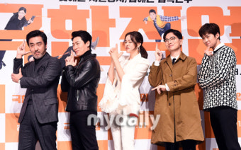 [MD포토] 류승룡,이하늬,진선규 '낮에는 치킨장사, 밤에는 잠복근무'