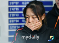 [MD포토] 김보름, 이런 이야기 정말 피곤해요