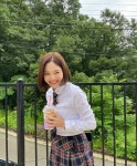 오마이걸 효정 학교 다닐 때도 못 해본 교복+단발, 좋네♥