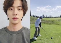 BTS 진, 반전 골프 실력? 손으로 던지는 게 더 멀리 나갈 듯