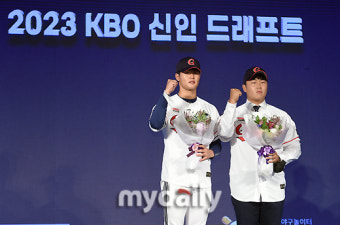 [MD포토] 롯데 '2023 KBO 신인 드래프트 선수들'