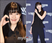 수지, 뱅헤어에 상큼한 볼하트까지