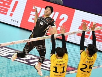 '차지환 16점+블로킹 14개 폭발' OK금융그룹, KB손해보험 3-0 셧아웃 '오기노 감독 데뷔승' [MD구미]