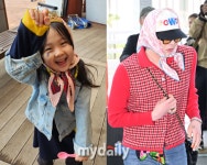 하하♥별 딸 송이,  GD 따라잡기? 귀여운 보자기 패션 완성