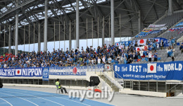 [MD포토] 용인미르스타디움 원정석 가득 메운 일본팬들