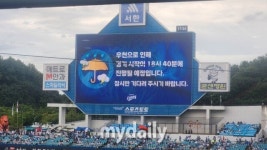대구 KT-삼성전 40분 지연 시작 결정…남아 있는 비 예보, 경기 개최 가능할까? [MD대구]