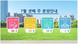 [주간분양]7월 셋째주, 전국 16개 단지 총 6800여가구 공급