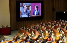 <포토>대정부 질문하는 전희경 의원