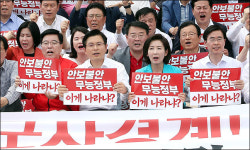 <포토>‘이게 나라냐?’ 구호 외치는 황교안-나경원 
