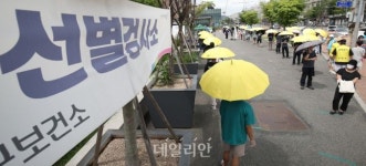 무더위 속 긴 대기줄