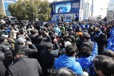 목포에서 유세하는 이재명