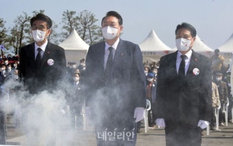 대통령 당선인 최초, 제주 4.3 희생자 추념식 참석한 윤석열 당선인