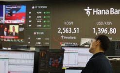[2024 美대선] 코스피, 트럼프 우세에 약보합 2563.51 마감…바이오·금융株 ‘강세’