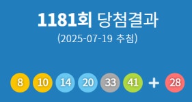 1181회 로또 1등 당첨번호 8, 10, 14, 20, 33, 41...부산 뉴빅마트 수동 8개 동시 당첨 눈길