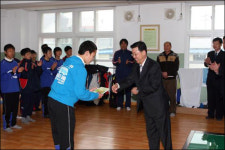 강성태 청장, 축구명문 강구中 방문 선수들 격려