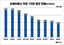 [보험의 세계(世界)]직원 연봉 제일 많은 손보사는 어디일까?