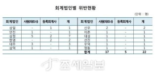 삼정회계법인 등 주식투자 회계사 22명 제재