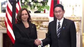 기시다·해리스 첫 회담...北핵 위협·中대만해협 도발 논의