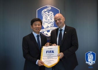 FIFA 인판티노 회장, “한국의 9회 연속 월드컵 출전 축하”