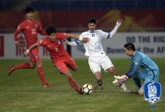 [U-23 챔피언십] ‘황현수 동점골’ 한국, 우즈벡과  4강전 1-1로 연장전 돌입