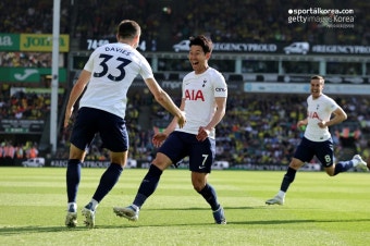 [EPL 최종전] '손흥민 멀티골+공동 득점왕!' 토트넘, 노리치에 5-0 완승...'UCL 확정'