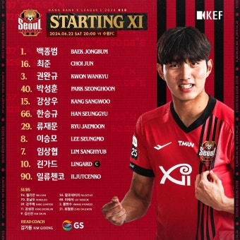 [현장라인업] '호날두·손준호 교체 명단' 서울 vs 수원FC 라인업 공개…'린가드-이승우 댄스 더비' 성사