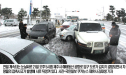 제주도 올해 최악 폭설‘대혼란’
