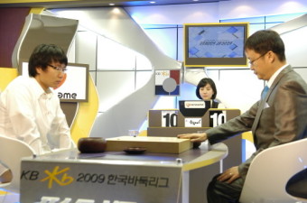 유창혁, KB바둑리그 우승 환호성