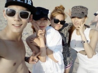 댄싱9 블루아이팀, LA산타모니카 해변에서의 한 때