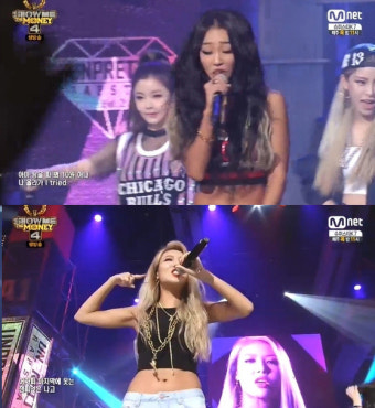 ‘언프리티 랩스타’ 시즌2 효린·유빈, ‘쇼미더머니4’ 무대 깜짝 등장