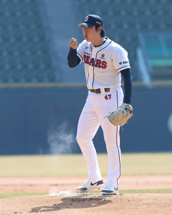 ‘팀 코리아’ 출발 전 승리 찍은 곽빈의 함박웃음 “오타니와 대결이 기대돼”