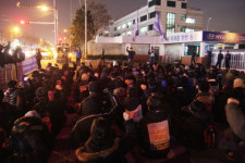 현대차 비정규직 노조, 울산공장 정문 앞 집회